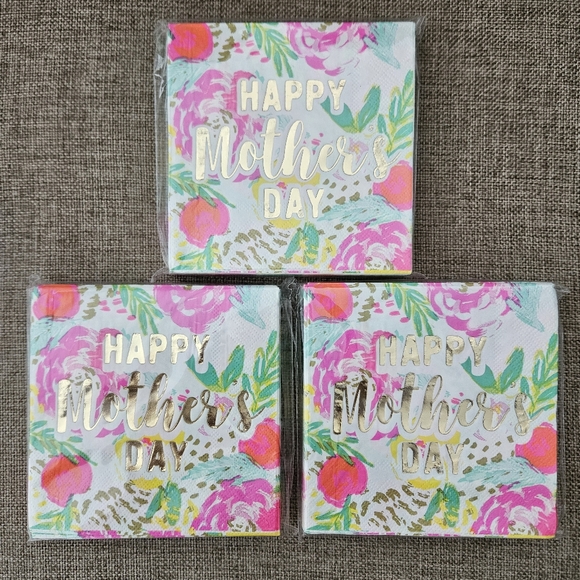 Slant Collections Happy Mother's Day Gold Foil Cocktail Napkins NWT - Picture 1 of 4